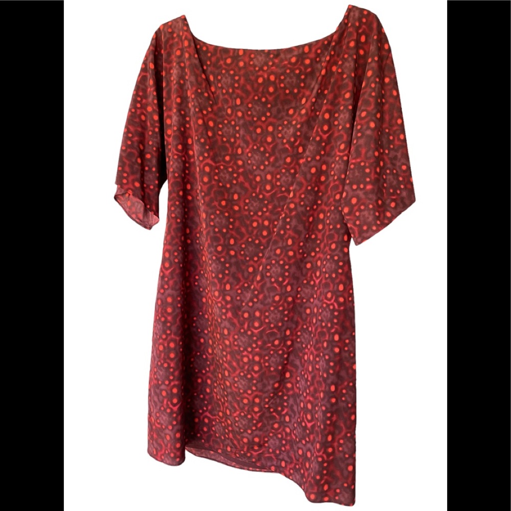 Alice and Olivia red silk shift dress